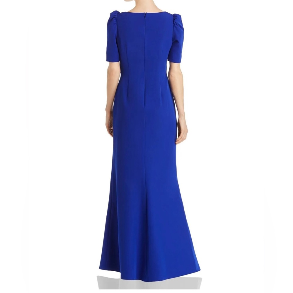 👗Adriana Papell  Womens Blues zippered pouf V Neck Maxi Formal Sheath dress 🌷 - Picture 2 of 16